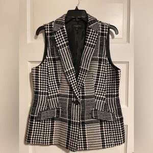Talbots Petites Houndstooth/Plaid Vest (Size 10P)